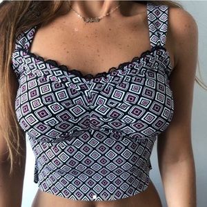 Ruched Plaid White House Black Market Tank